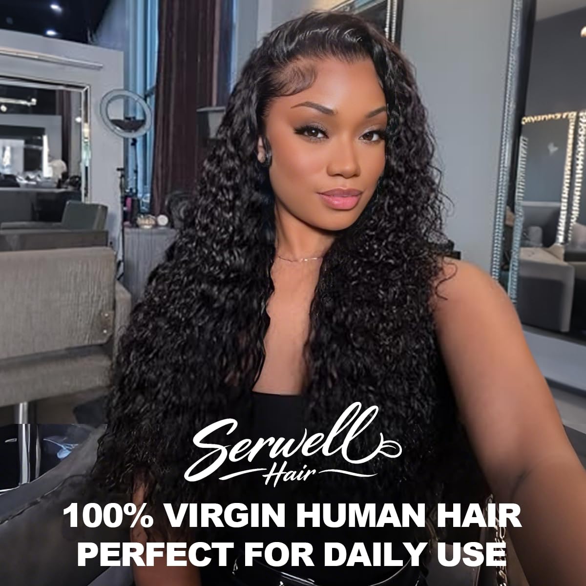 Serwell water wave wig ideal for parties and travel.
