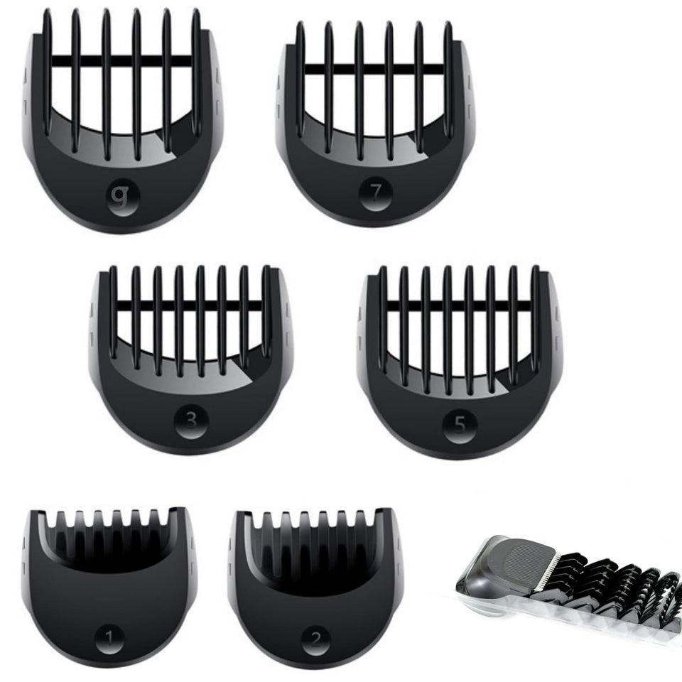 Serytoen beard trimmer replacement head with six guide combs for versatile lengths.
