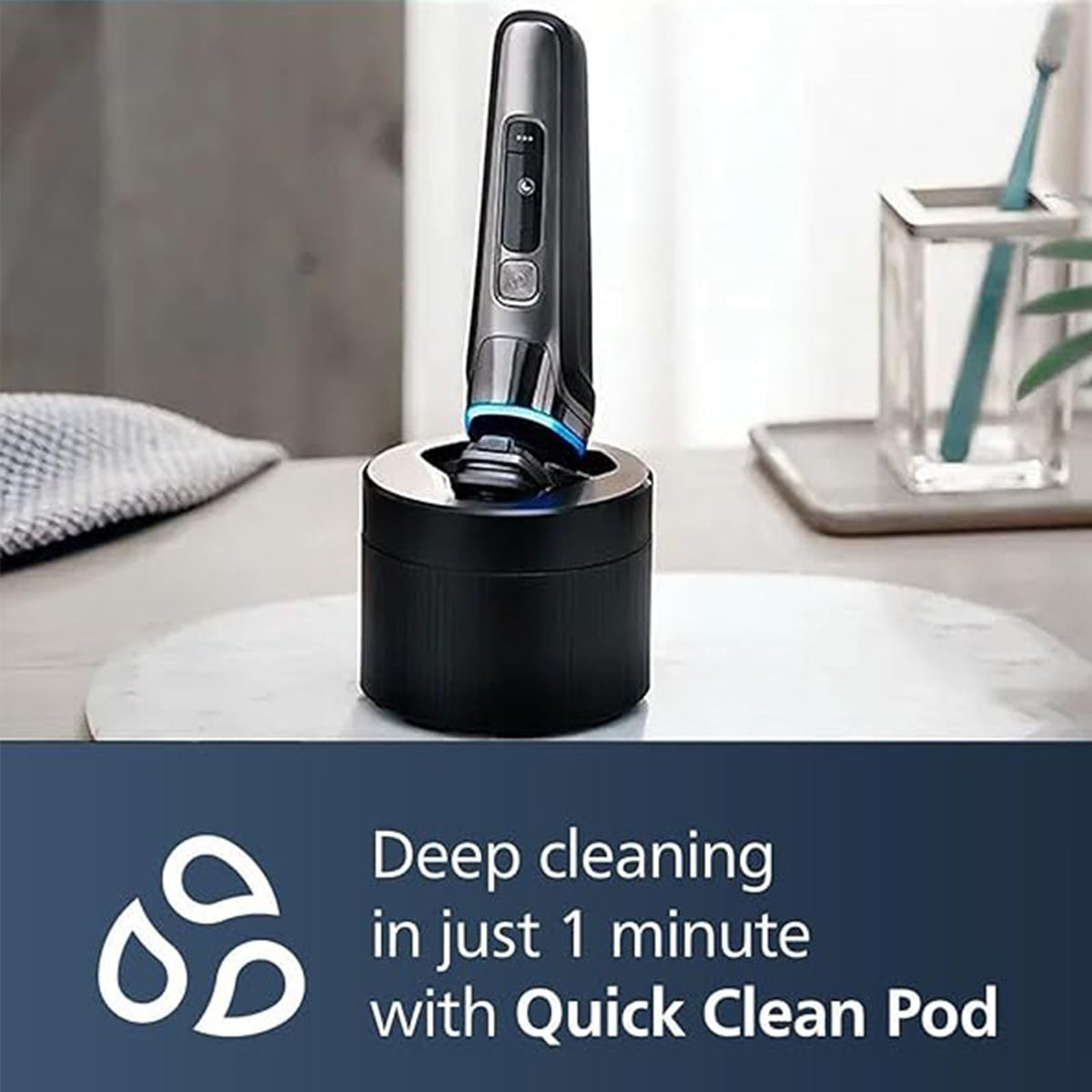 Serytoen Quick Clean Pod shown with Philips official app guidance.