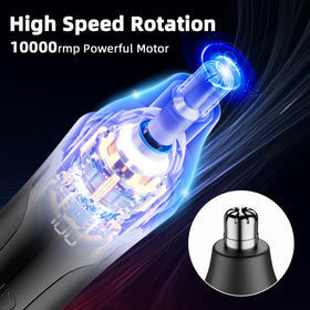 SESATOOK nose trimmer digital display shows battery level