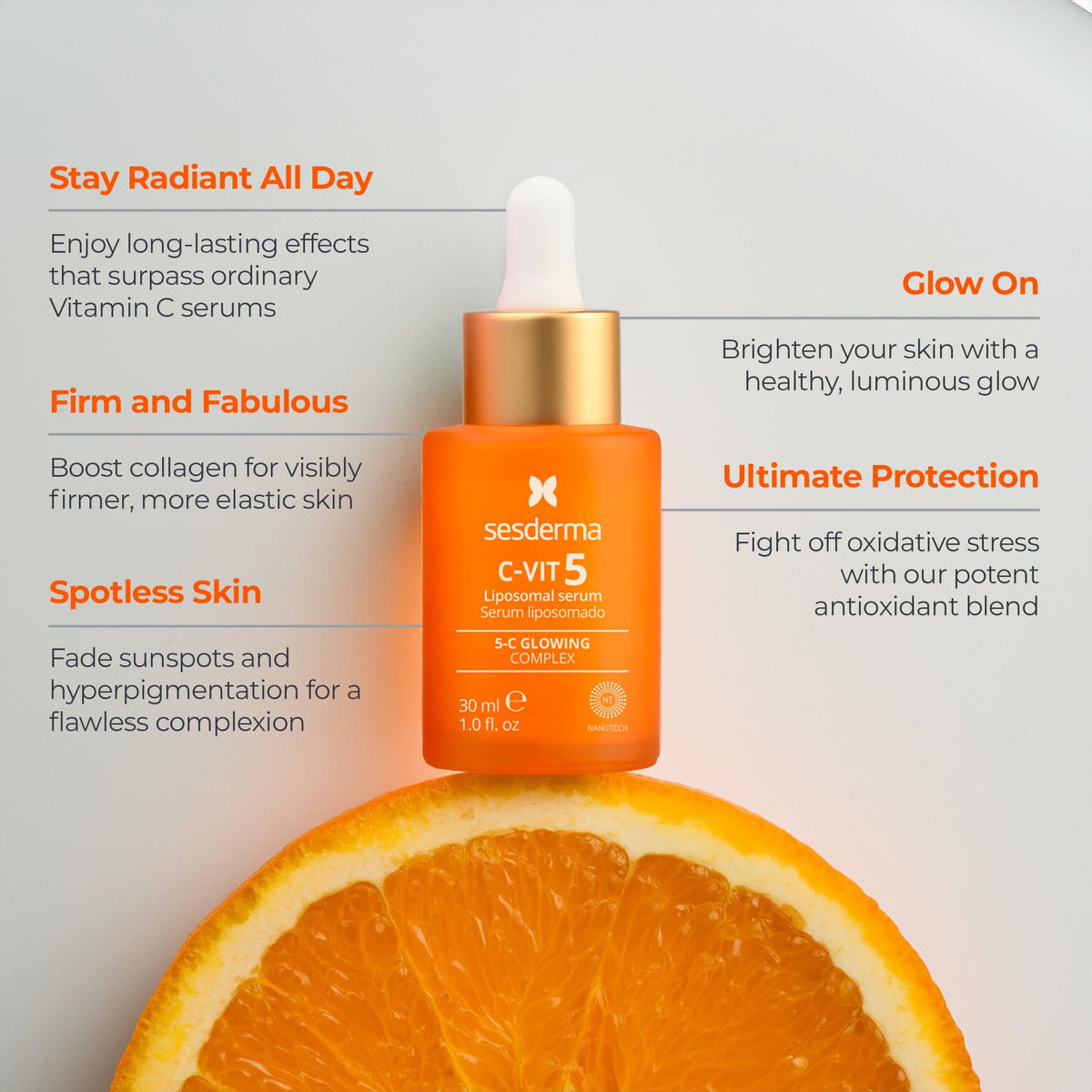 Sesderma C-VIT 5 Fusion serum dropper ready for precise application.