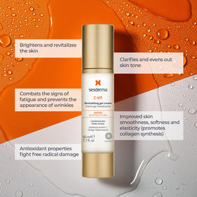 Sesderma C-VIT Revitalizing Gel Cream texture close-up highlighting lightweight hydration.
