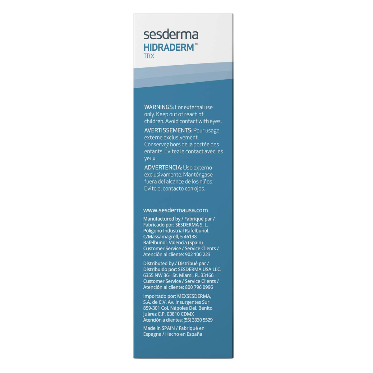 Sesderma HIDRADERM TRX gel-cream application on hand demonstrates daily use