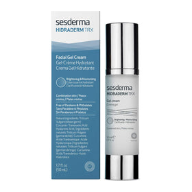 Sesderma HIDRADERM TRX gel-cream tube close-up for hydration and balanced skin tone