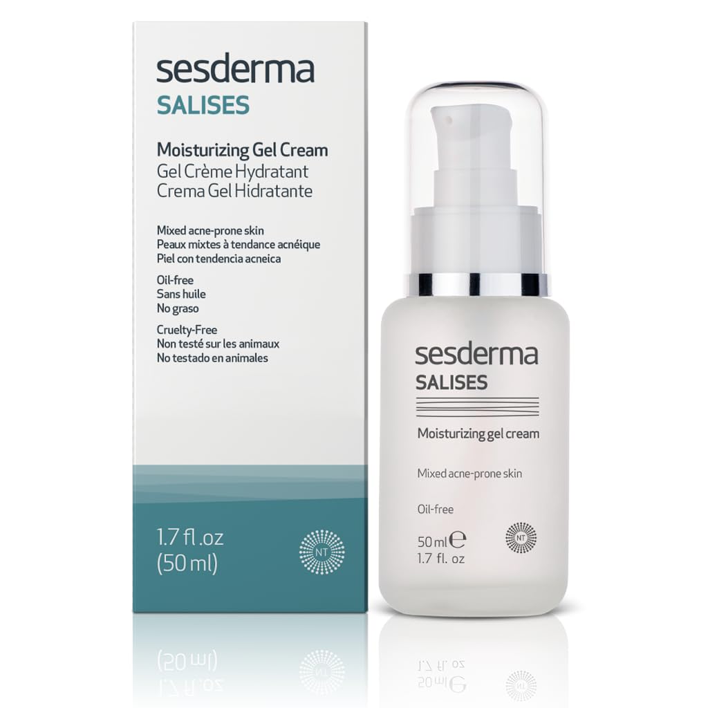 Sesderma SALISES gel cream bottle for oil control and hydration.