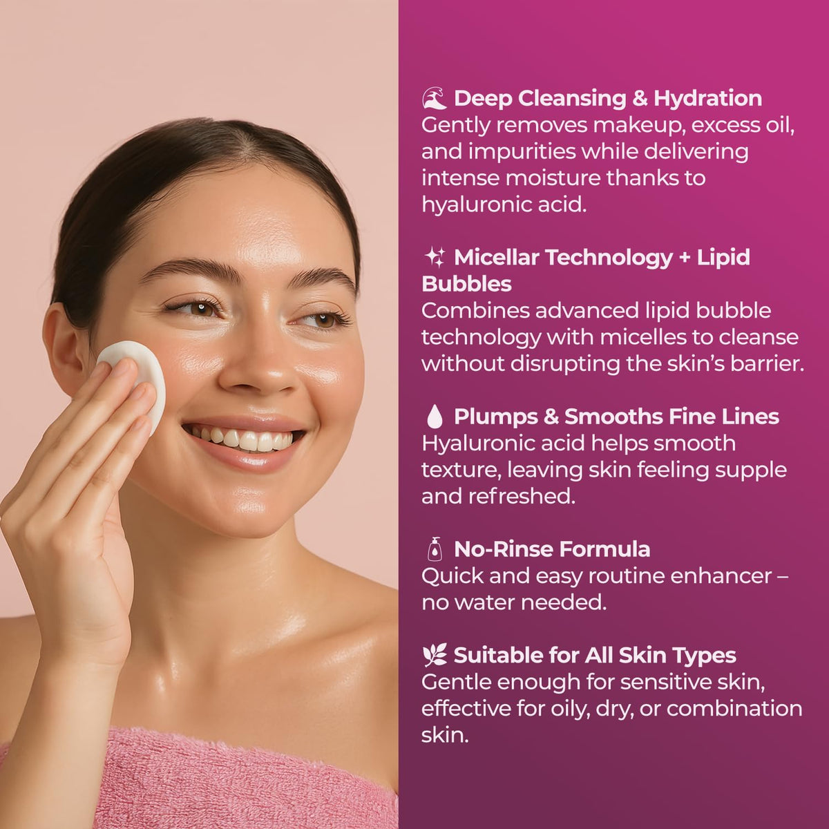 Sesderma SENSYSES Hyaluronic Cleanser texture closeup – soothing cleanse for sensitive skin.