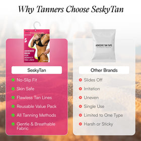Seskytan tape in bed tanning setup with easy removal.