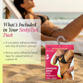 Seskytan tape in sunlight for an even tan line.
