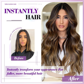 Setible 8-piece clip-in set quickly boosts fullness for events or daily wear.