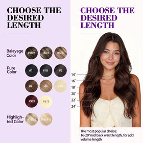 Setible long 18-inch extensions offer easy styling options for straight or wavy looks.