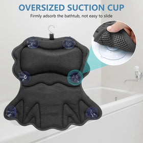 SetSail bath pillow 4D air mesh surface for breathability and fast drying.