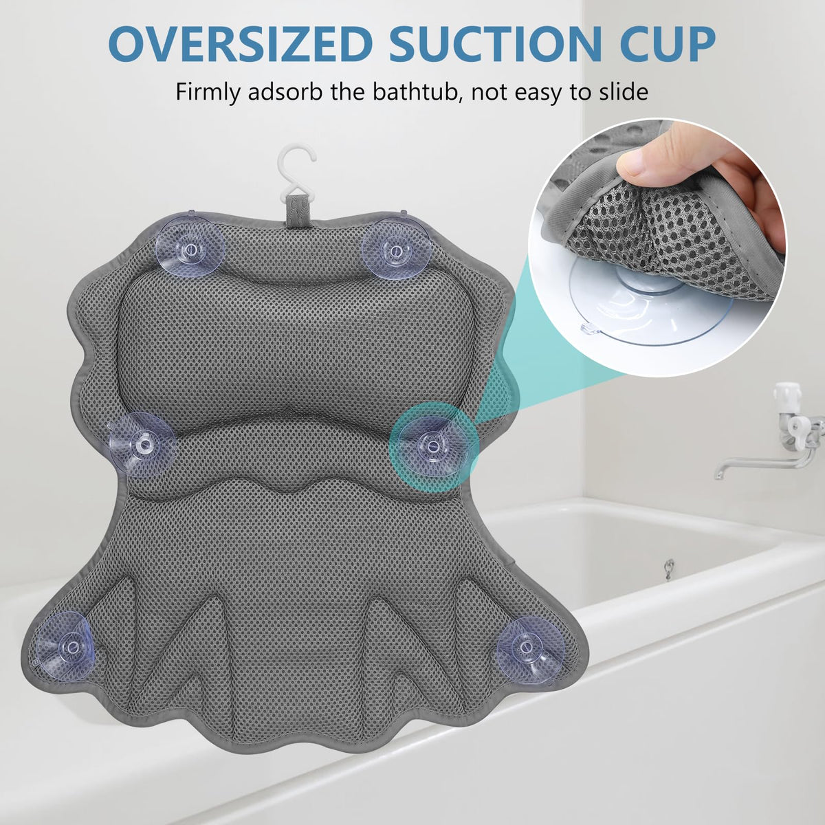 SetSail Bath Pillow’s 4D mesh dries quickly and breathes well.