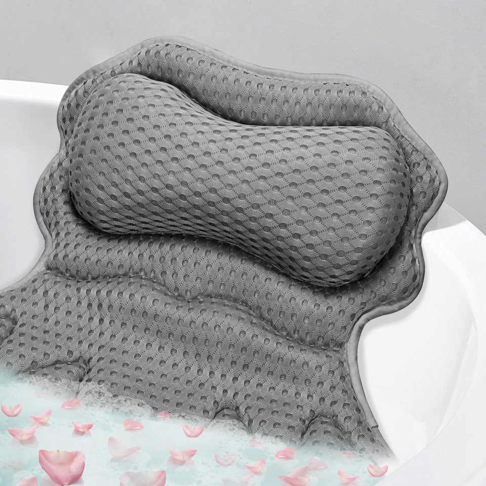 SetSail Bath Pillow provides ergonomic neck support for a relaxed soak.