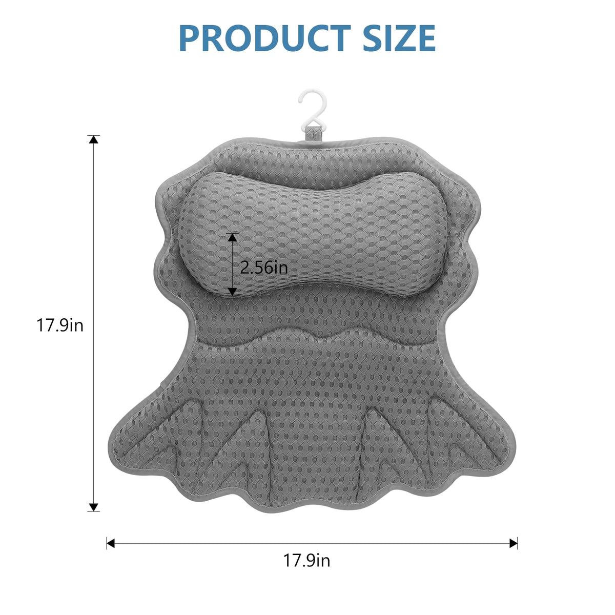 SetSail Bath Pillow in grey blends with any tub.