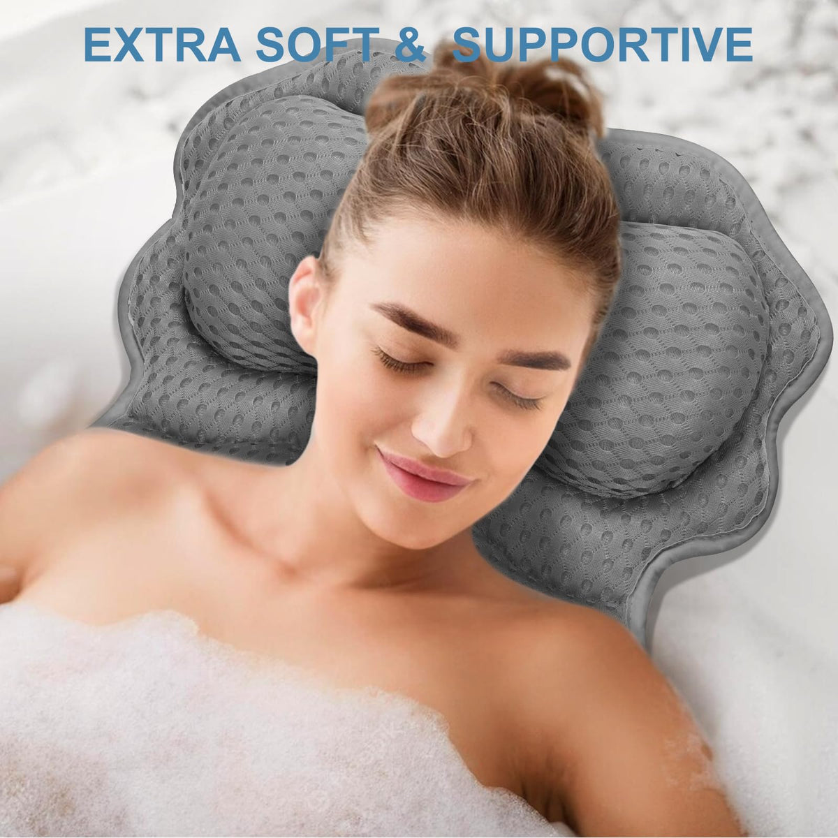 SetSail Bath Pillow includes a hook for quick drying.