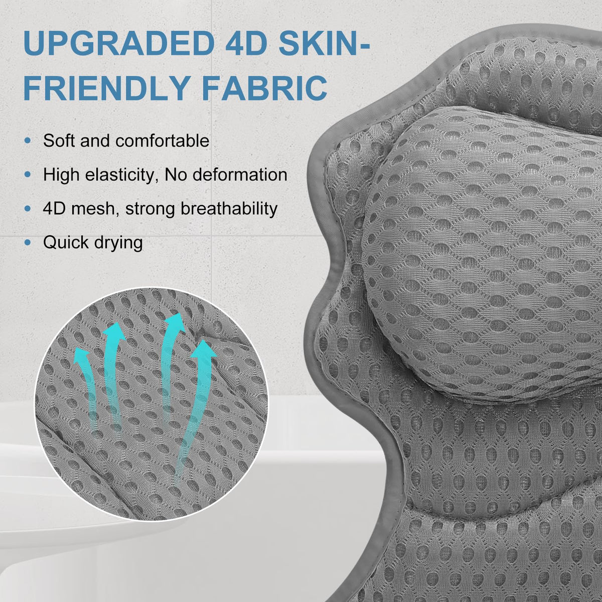 SetSail Bath Pillow folds flat for easy storage and care.