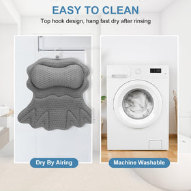 SetSail Bath Pillow offers ergonomic contour for head and shoulders.
