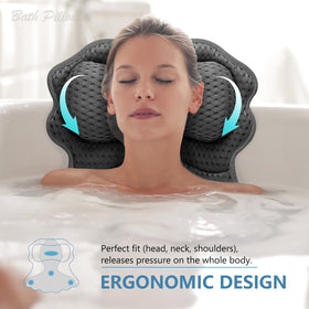 SetSail bath pillow with six suction cups for secure placement during soaking.