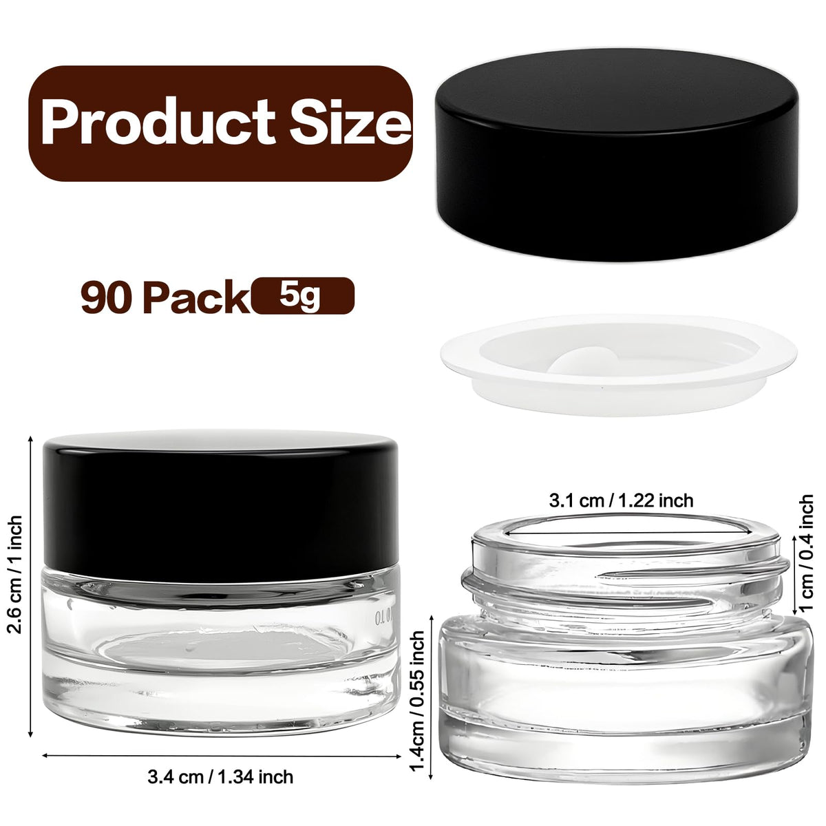 Seuqhck airtight cap with inner liner provides secure, leak free storage.