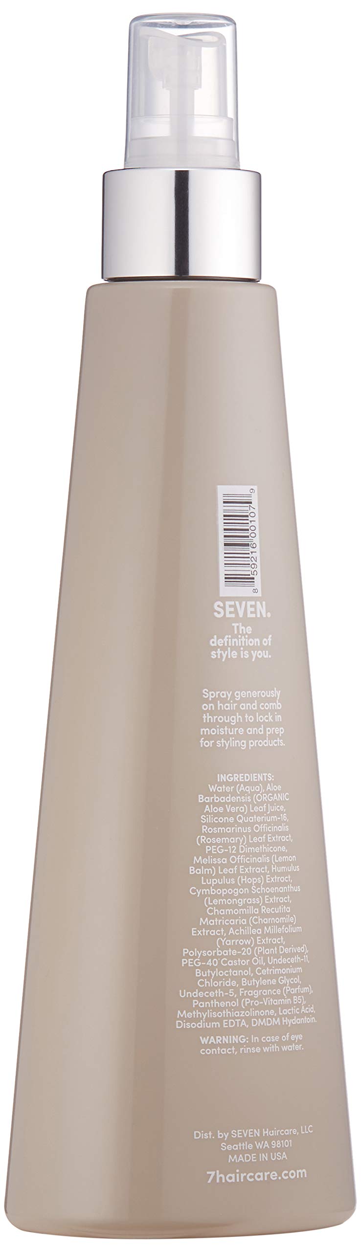 SEVEN Cubica Seal spray mist on hair showing even distribution