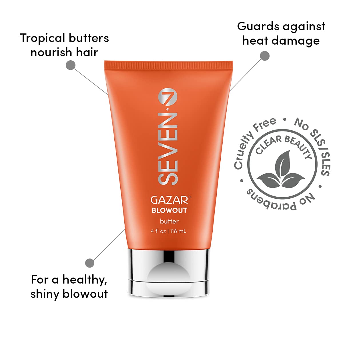 SEVEN Gazar Blowout Butter cream close-up highlights hydrating formula for glossy curls