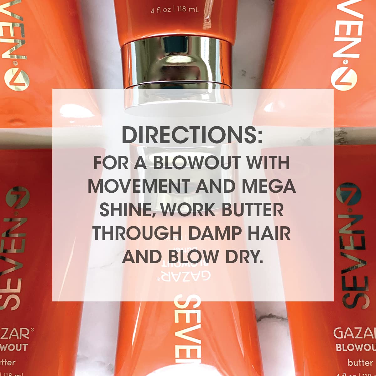 SEVEN Gazar Blowout Butter packaging highlights premium USA-made hair care