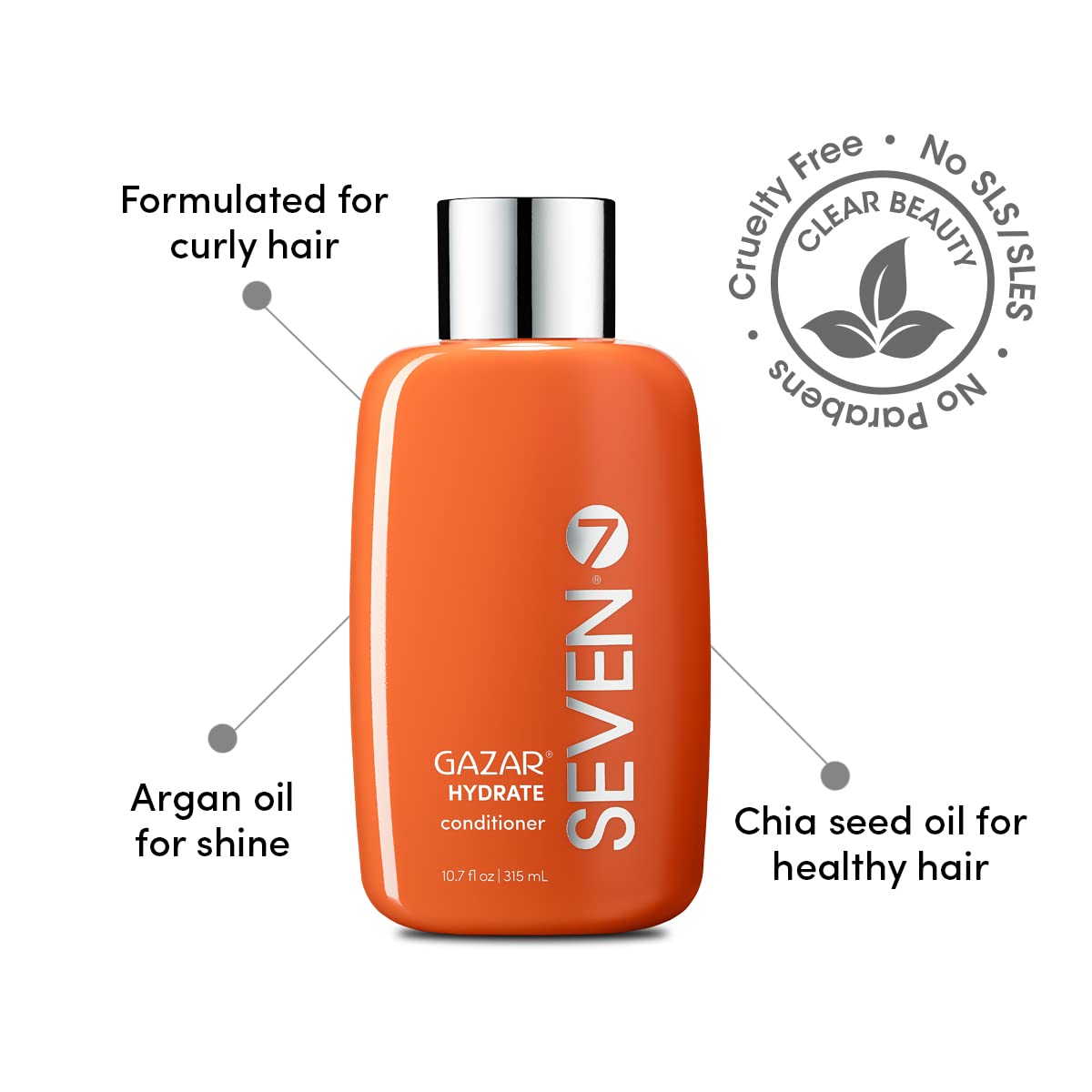 SEVEN Gazar Hydrate conditioner application on hair suggests smooth detangling for curly or porous hair