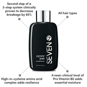 SEVEN Kente Bond Conditioner creamy texture close-up signals rich moisture for dry hair.