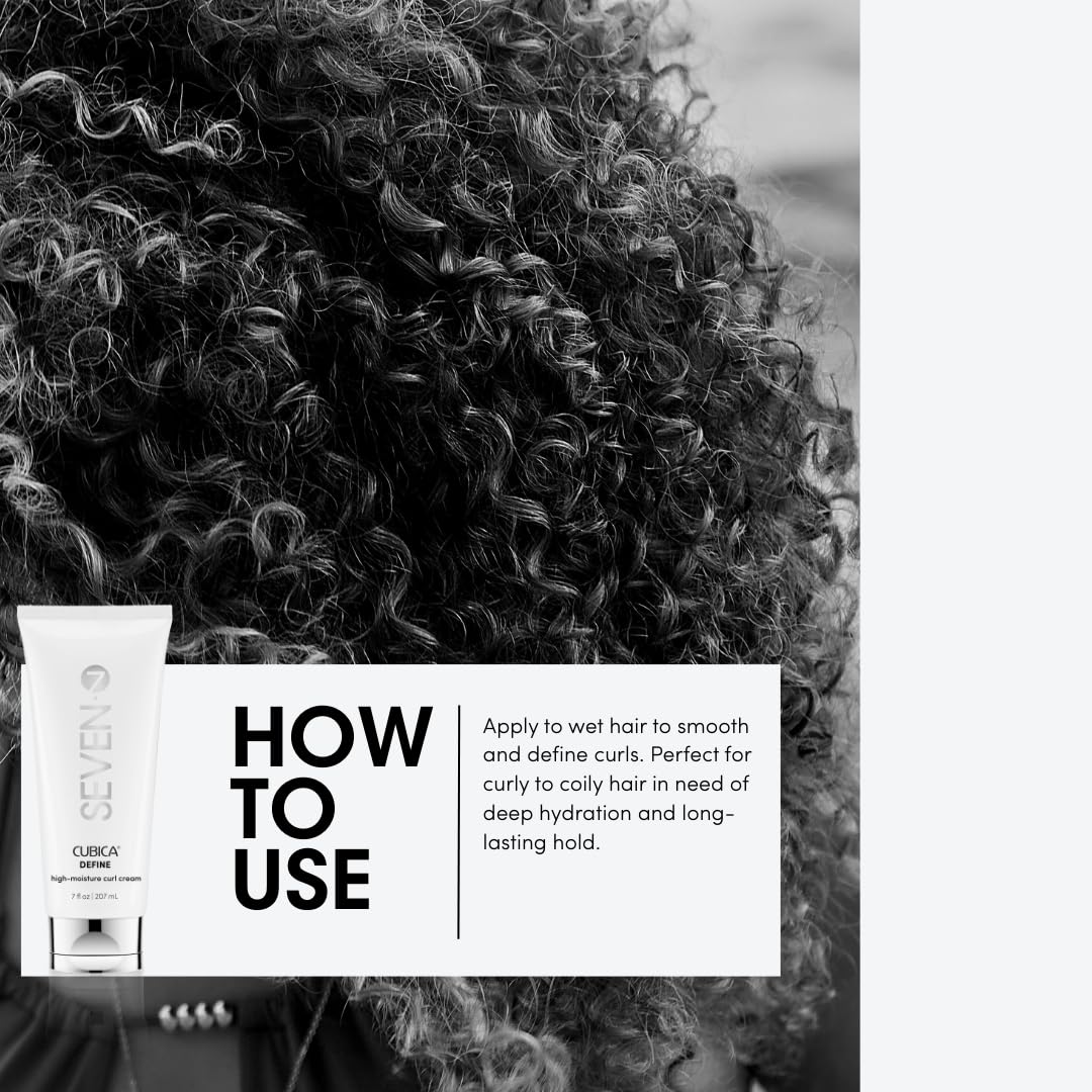 SEVEN Mezzo Define frizz smoothing on curls delivers sleek shine.