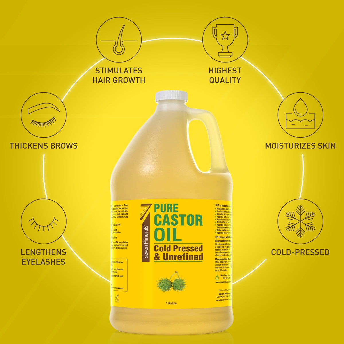 Seven Minerals Castor Oil eyelash application supports healthier lash care.