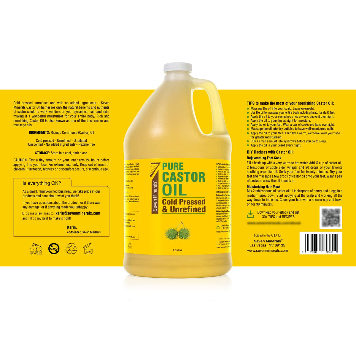 Seven Minerals Castor Oil for joints massage and soothing routine.