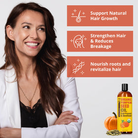 Seven Minerals Pumpkin Seed Oil on skin, deeply moisturizes and supports radiant softness.