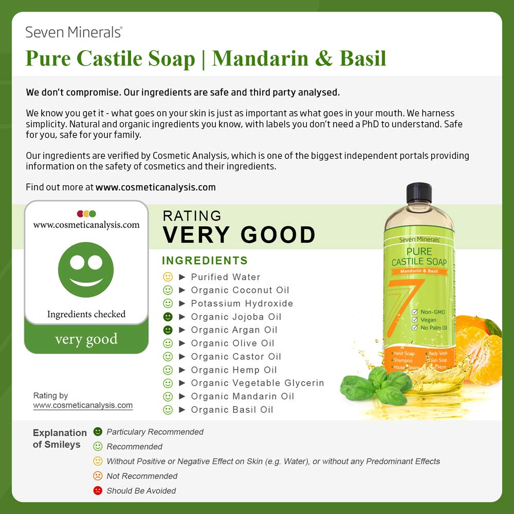 Foam lather from Seven Minerals Castile Soap demonstrating rich, gentle cleansing for everyday use