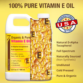 Seven Minerals Vitamin E Oil with full-spectrum D-Alpha Tocopherol enriches serums and balms