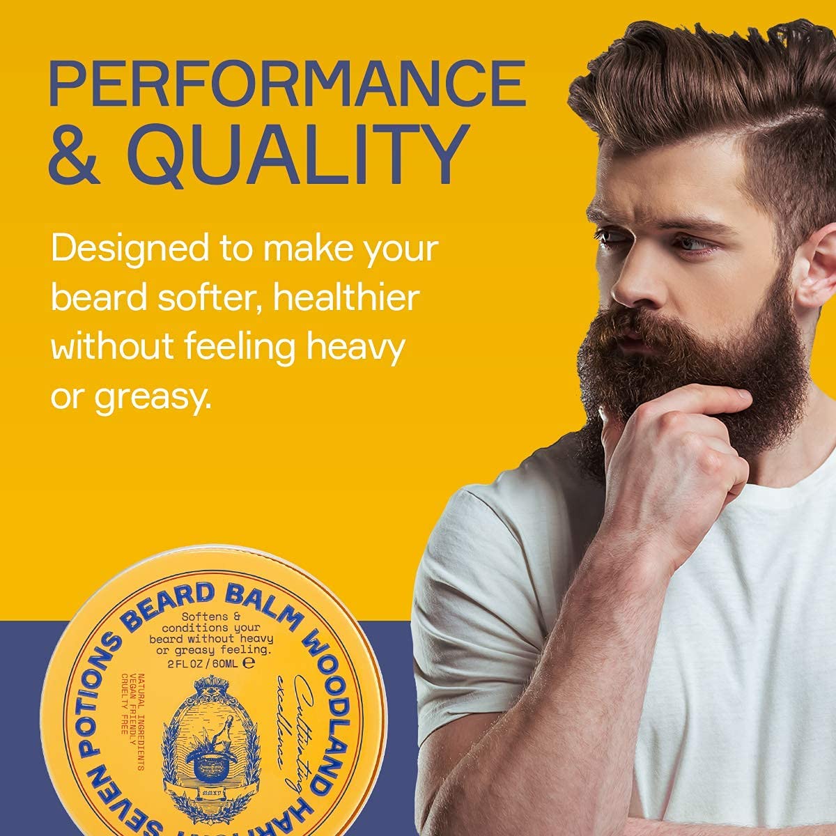 Shiny, non-greasy beard thanks to natural balm.