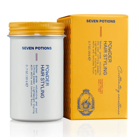 SEVEN POTIONS hair powder packshot highlighting lightweight lift for fuller look