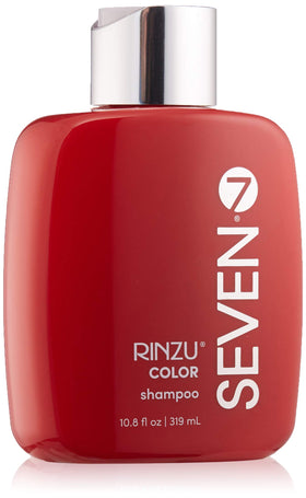 SEVEN Rinzu COLOR Shampoo bottle illustrating color-safe formula for vibrant color