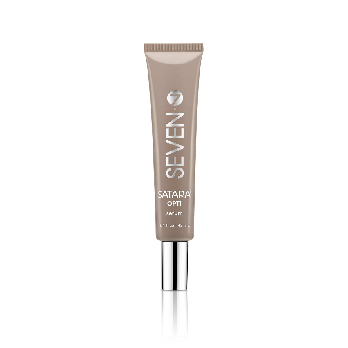 SEVEN Satara Opti serum bottle with sleek packaging for easy daily anti-grey action.