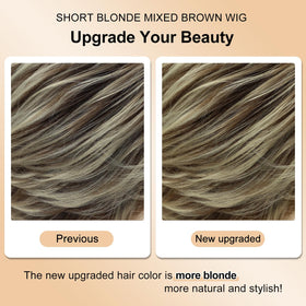 SEVENCOLORS mixed blonde wig style adds texture and movement to your look.