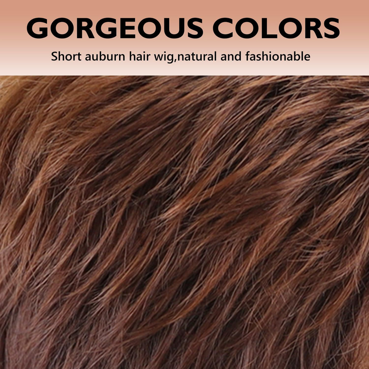 SEVENCOLORS short auburn pixie bangs-detail demonstrates adjustable fringe.