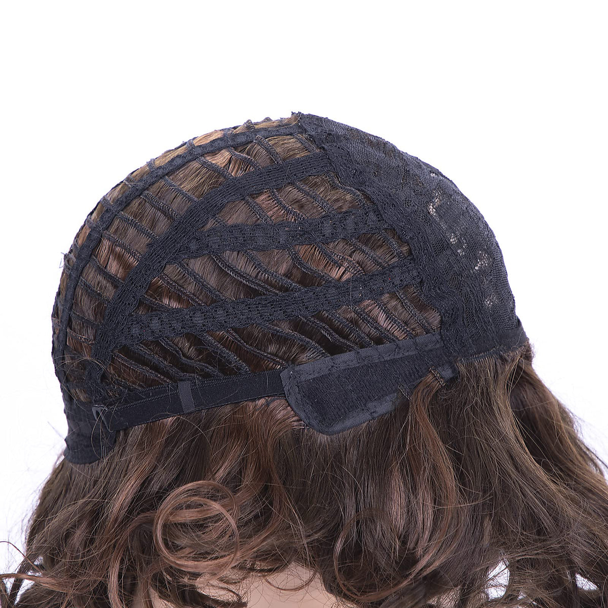 SEVENCOLORS short brown curly wig, length visible, natural bob silhouette.