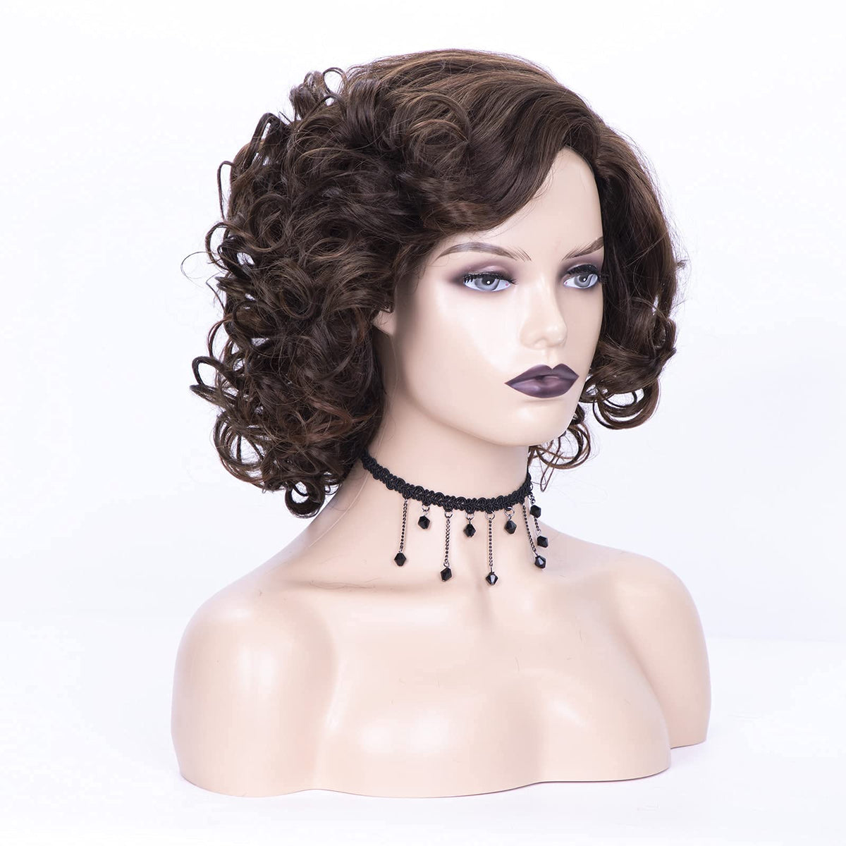 SEVENCOLORS curly wig, crown area close-up, natural volume.