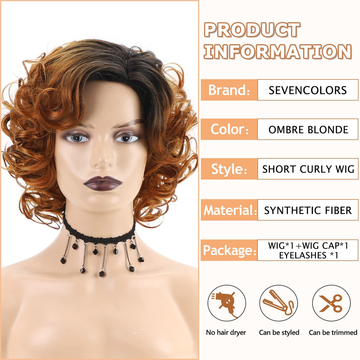 SEVENCOLORS ombre blonde wig back view reveals layered movement