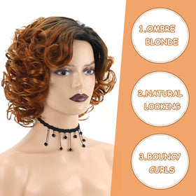 SEVENCOLORS ombre blonde curls side view shows soft texture and volume