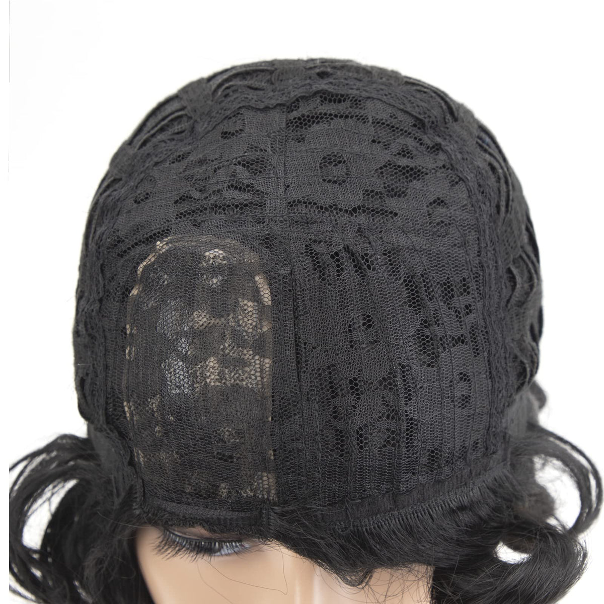 SEVENCOLORS model wearing short curly wig for everyday versatility.