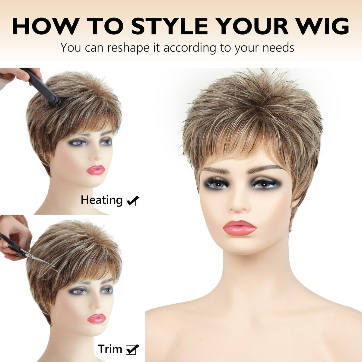 SEVENCOLORS synthetic wig texture lightweight for all-day comfort