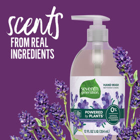 Close-up of lavender mint lather from Seventh Generation soap