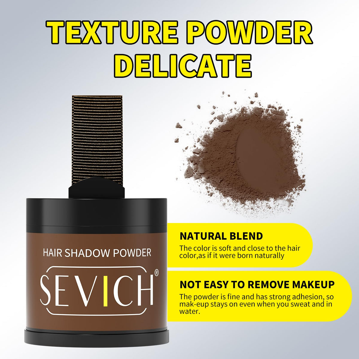 SEVICH hairline powder waterproof texture demonstrates durable coverage in rain.