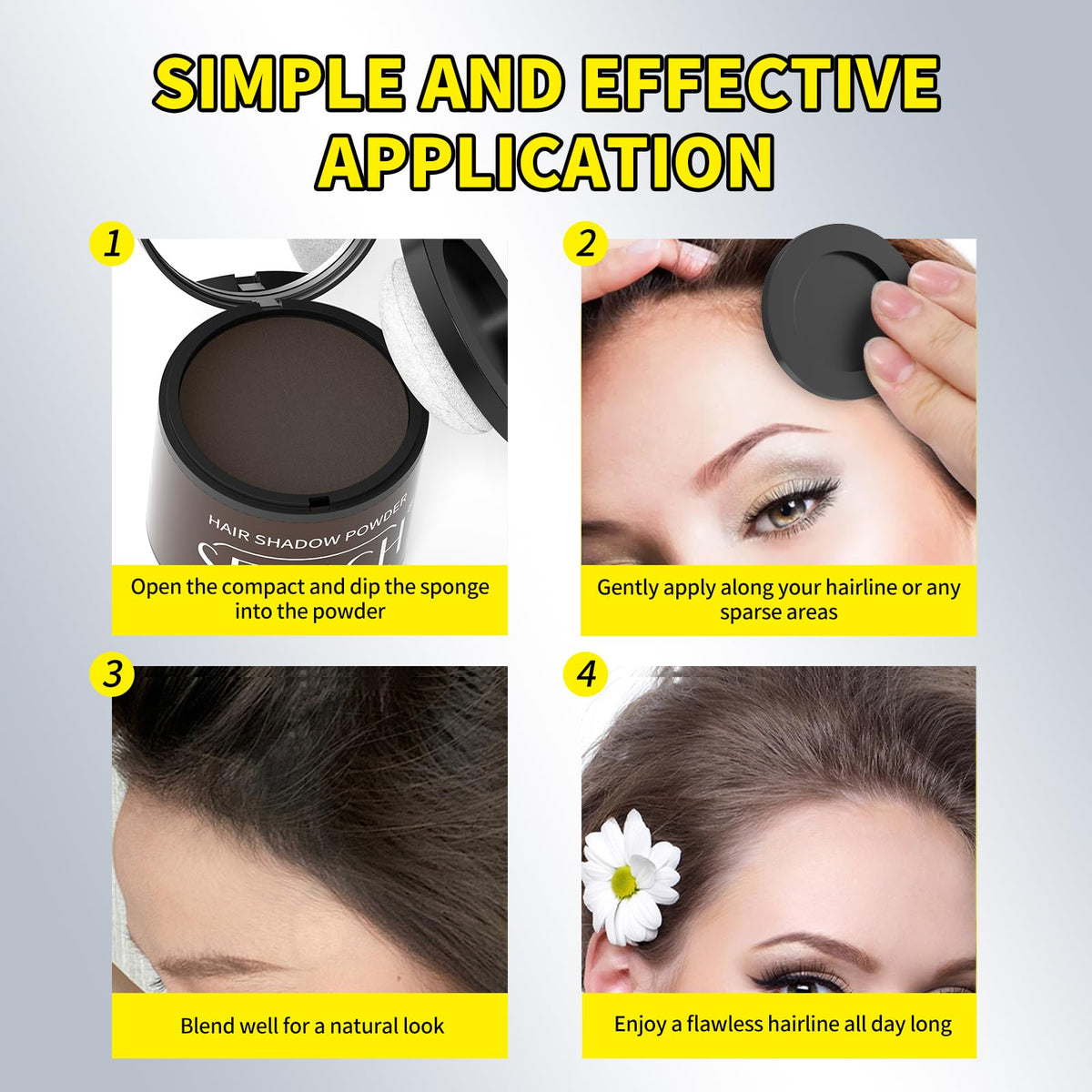 Sevich Hairline Powder puff applicator for precise application.