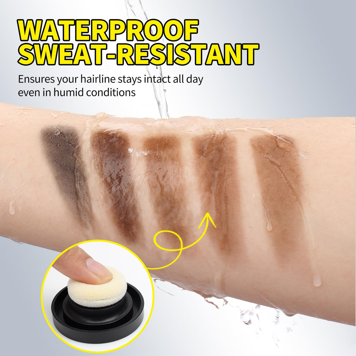 SEVICH Hairline Powder shade Medium Brown swatch for seamless match.
